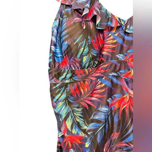 Daci Tropical Palm Print 1 pc Swimsuit 18W - Picture 4 of 7